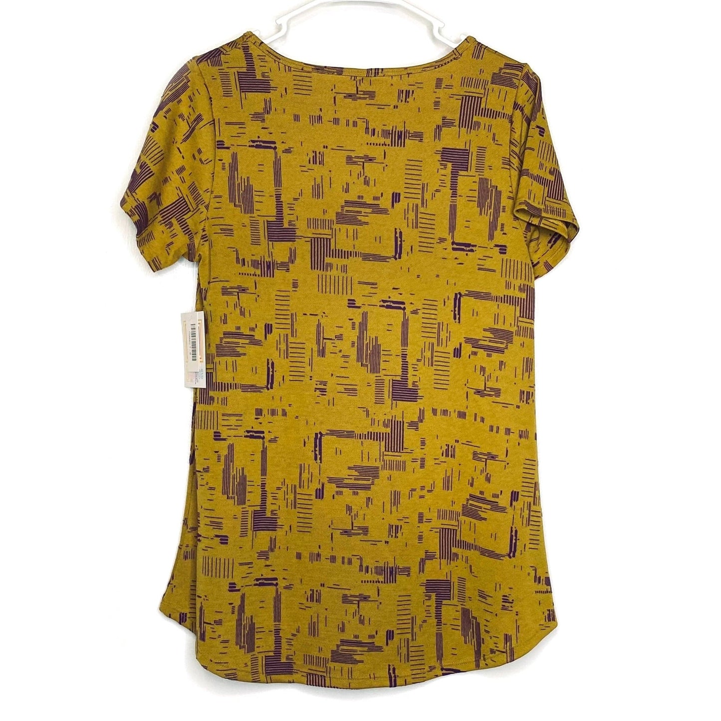 LuLaRoe Womens S Yellow/Purple Abstract Classic T S/s Top NWT