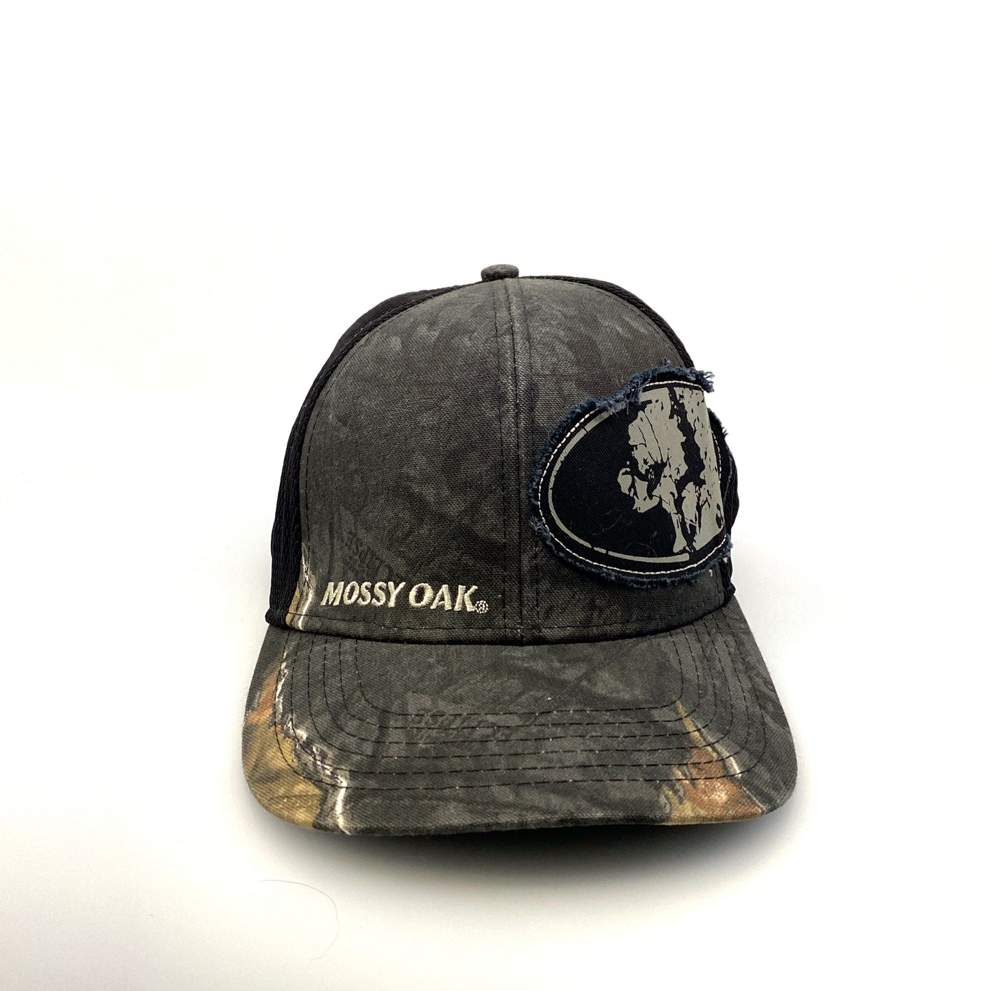 Mossy Oak Hunting Mens L/XL Mesh SnapBack Trucker Hat Gray/Black