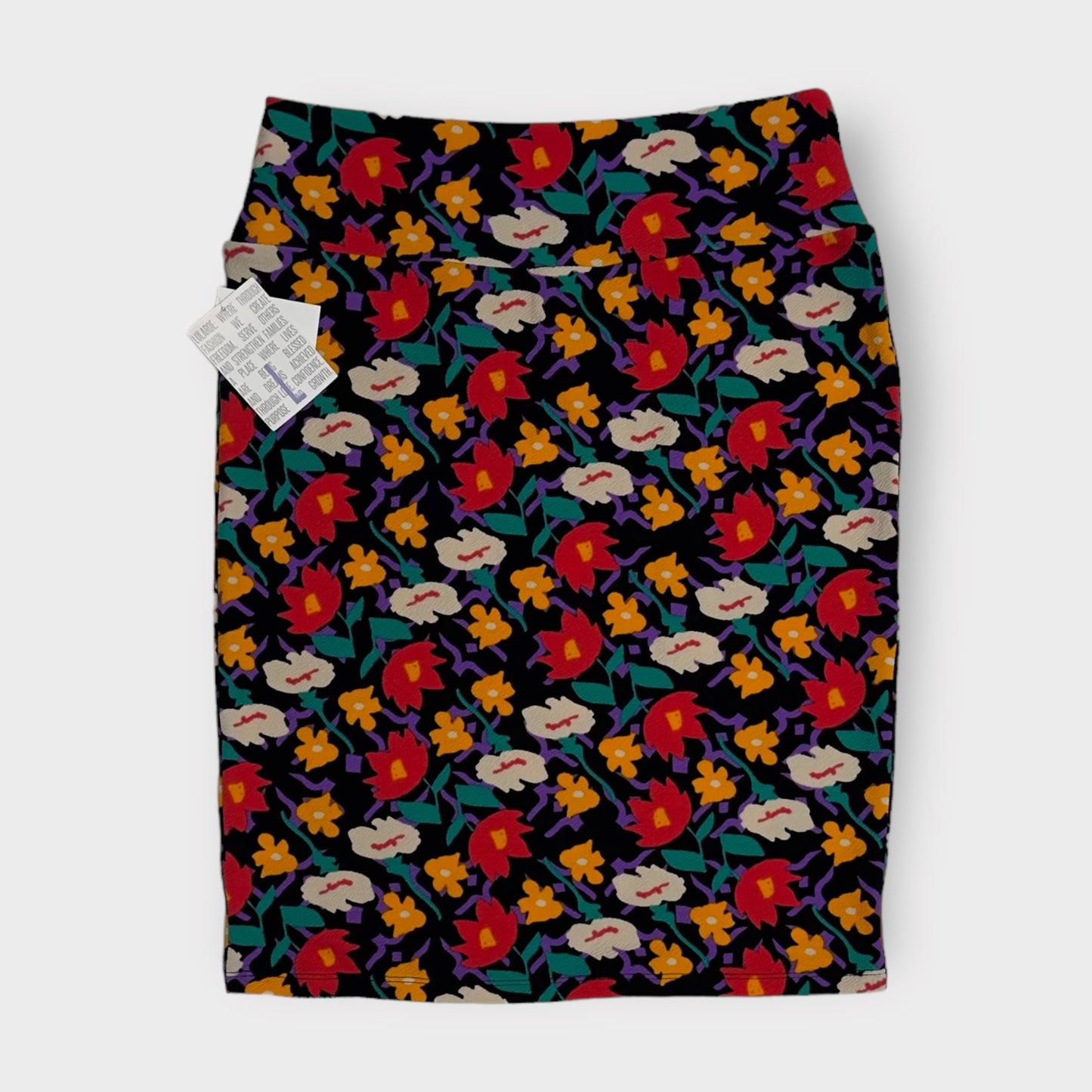 LuLaRoe Cassie Pencil Skirt | L (14-16) | Multicolor | Floral | NWT