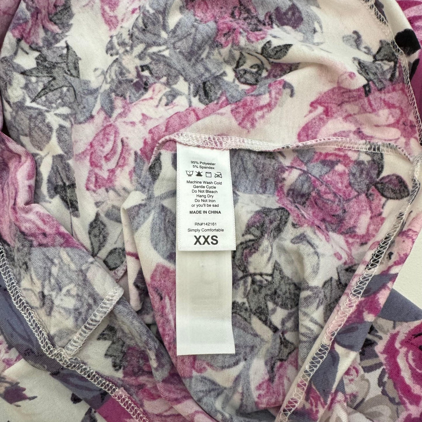 LuLaRoe Vault | Lynnae High-Low L/s Top | Size: XXS (00-0) | Purple/Multicolor | Floral | NWT