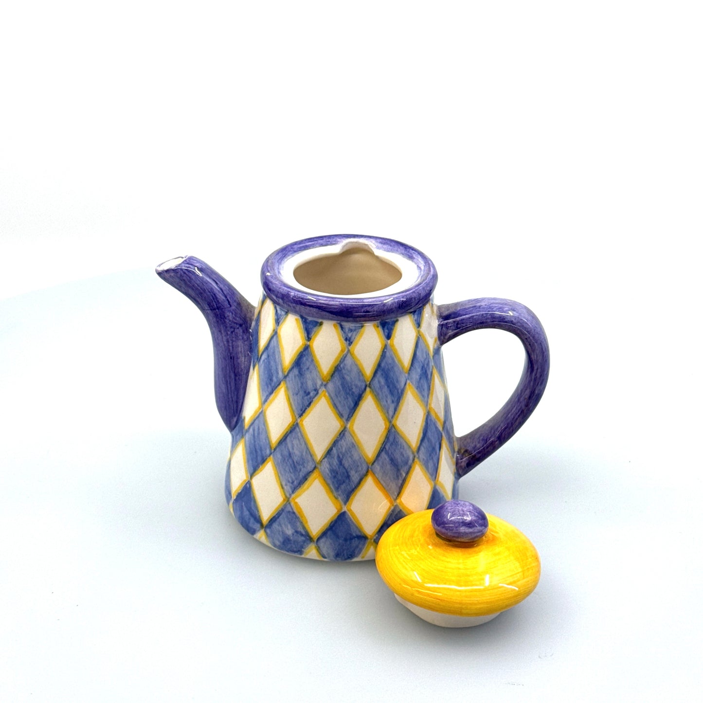 GKA | Colorful Harlequin Miniature Teapot | Color: Multicolor | Vintage