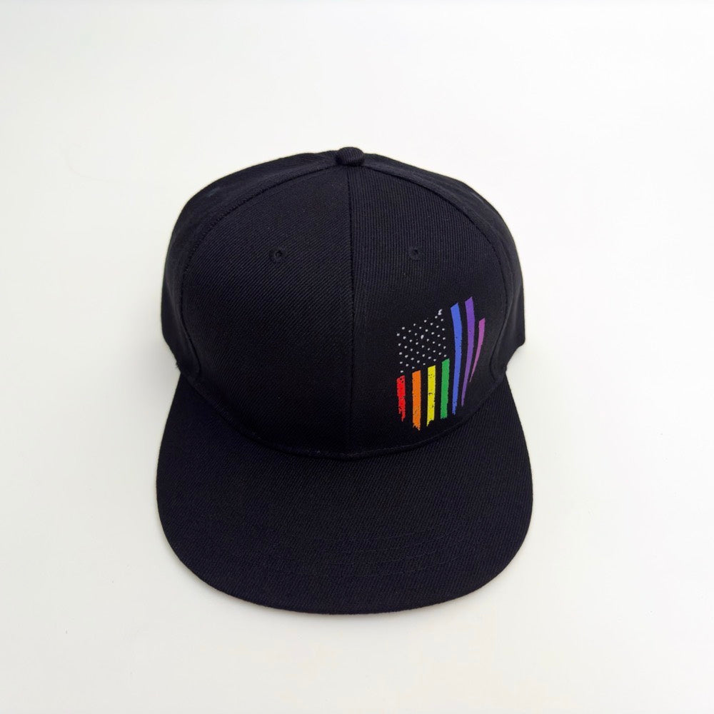 LGBTQ Pride (Rainbow) Flag Hat | OSFA | Black w/Logo | SnapBack | New | Generic