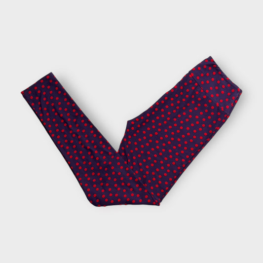 LuLaRoe Leggings | OS (2-10) | Purple Red Polka Dots | Buttery Soft | New