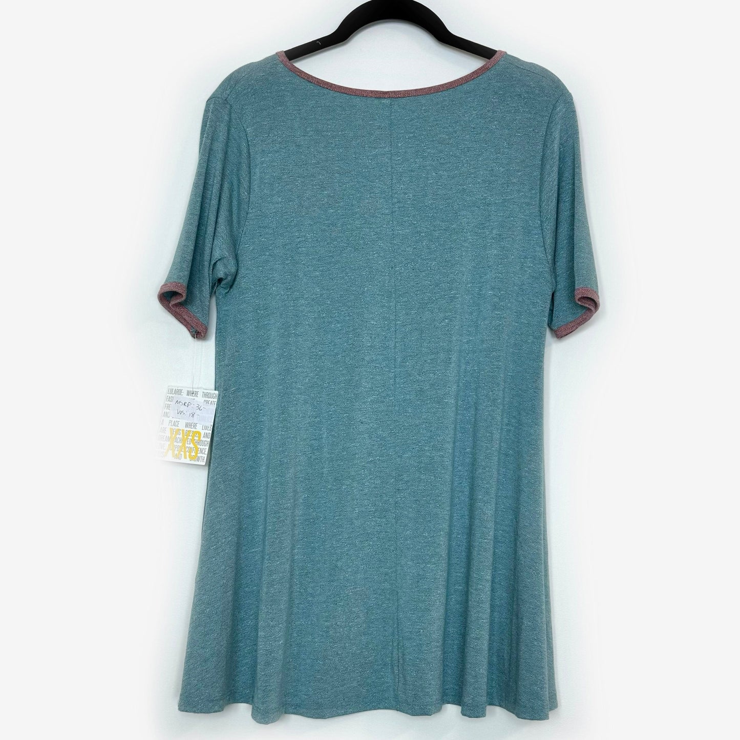 LuLaRoe Vault | Perfect T Swing Top | Size: XXS (0-6) | Color: Green/Purple | Ringer | NWT