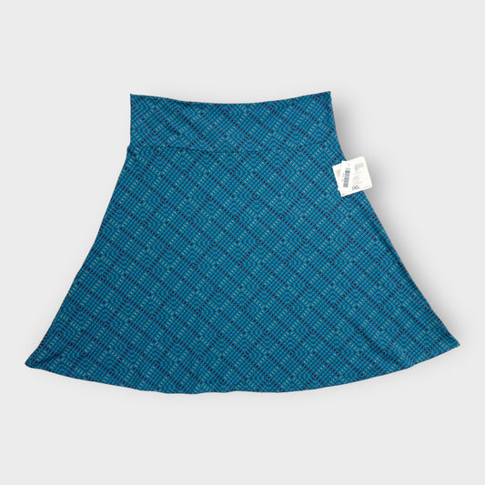 LuLaRoe Azure A-Line Skirt | 3XL (22-24) | Blue/Black Geometric Dots | NWT