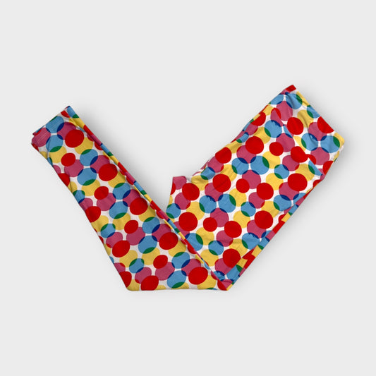 LuLaRoe Leggings | TC (12-18) | Yellow/Red/Blue Multicolor Circle Print | New