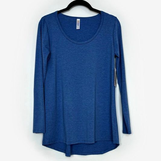 LuLaRoe Vault | Lynnae High-Low L/s Top | Size: XS (2-4) | Lapis Blue | Heathered | NWT