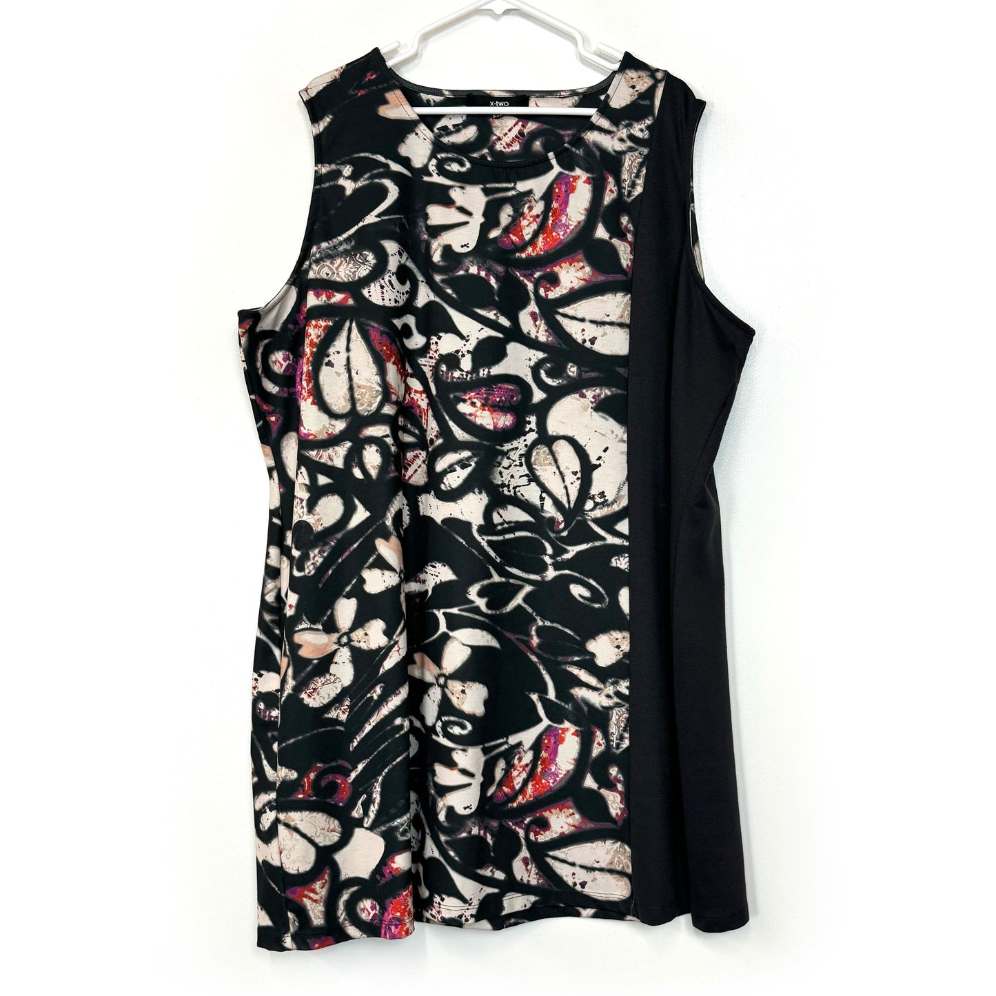 X-Two | Womens Sheath Hearts Dress | Color: Black/White | Size: 22-24 | GUC