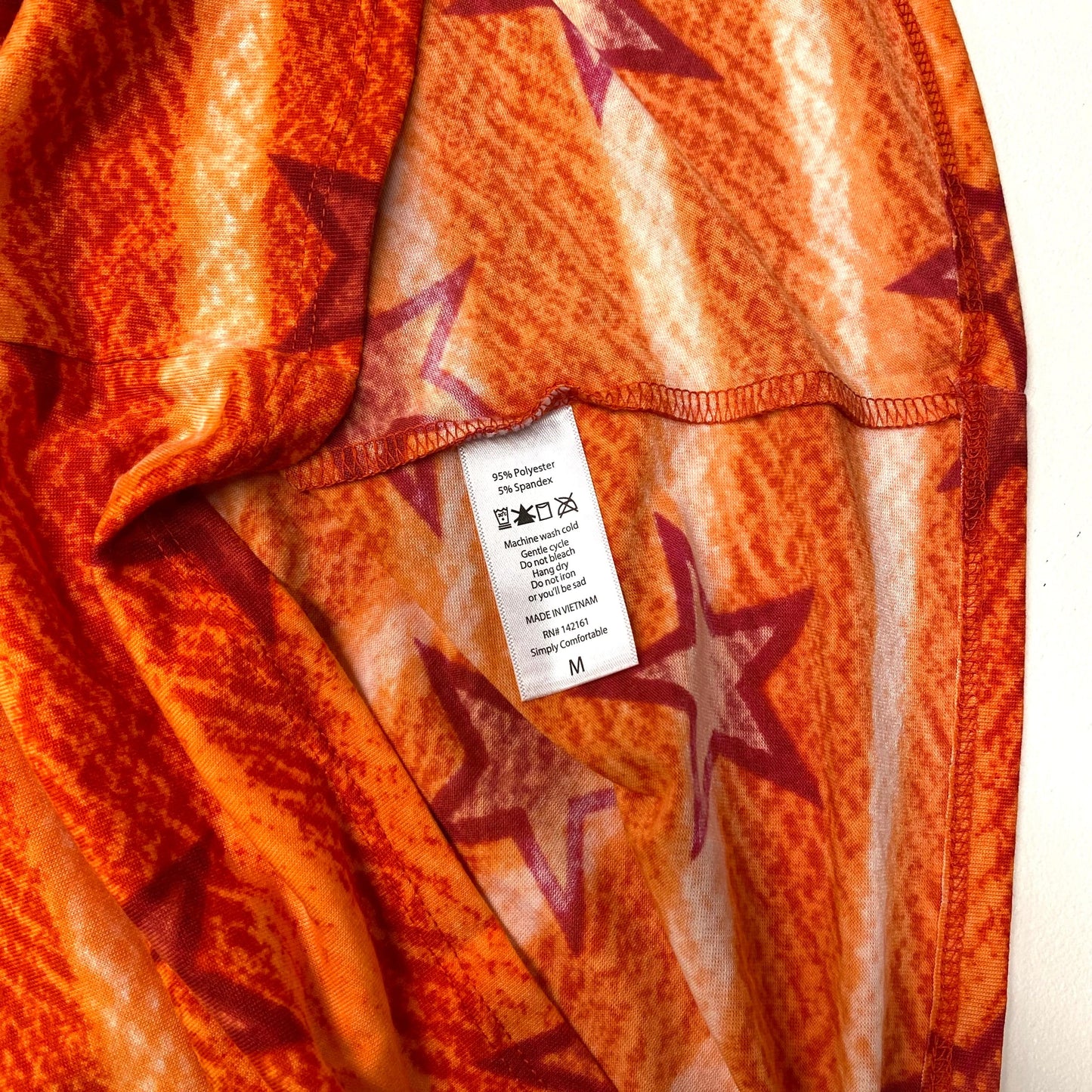 LuLaRoe Womens M Orange Gigi Stars Top ½ Sleeves - NWT