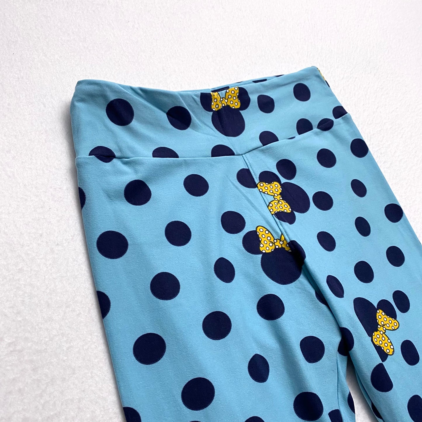 LuLaRoe Disney One Size (OS 2-10) Leggings | Light Blue Minnie Mouse Polka Dot Print | Soft & Stretchy | NWT