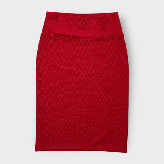 LuLaRoe Cassie Pencil Skirt - Red Jacquard Pattern - Size M (8-10) - NWT