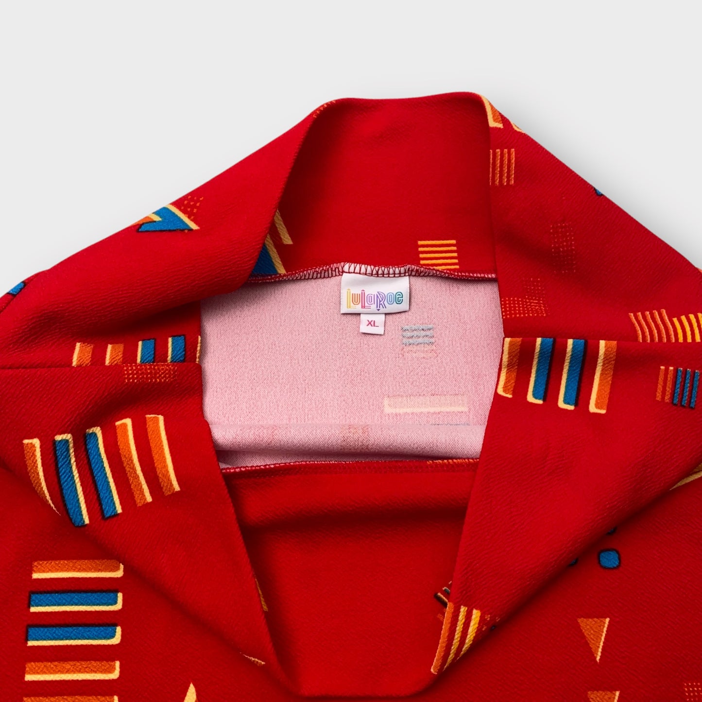 LuLaRoe Cassie Pencil Skirt - Red Geometric - Women's XL (18-20) - NWT