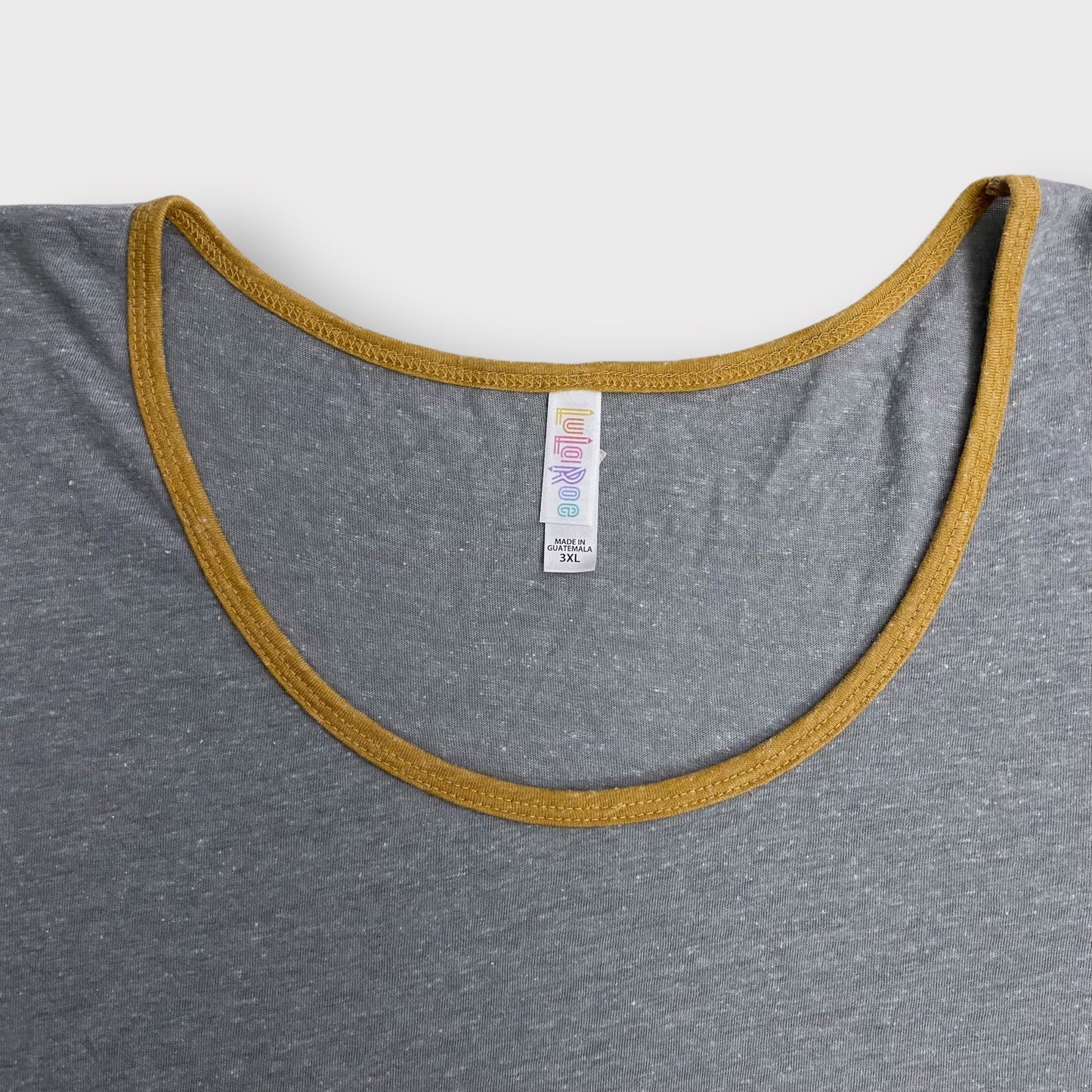 LuLaRoe Classic T S/s Top | 3XL | Grey/Gold Piped | NWT