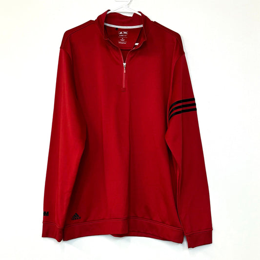 adidas CLIMALITE | Mens 1/4 Zip Golf Pullover | Color: Red | Size: XL