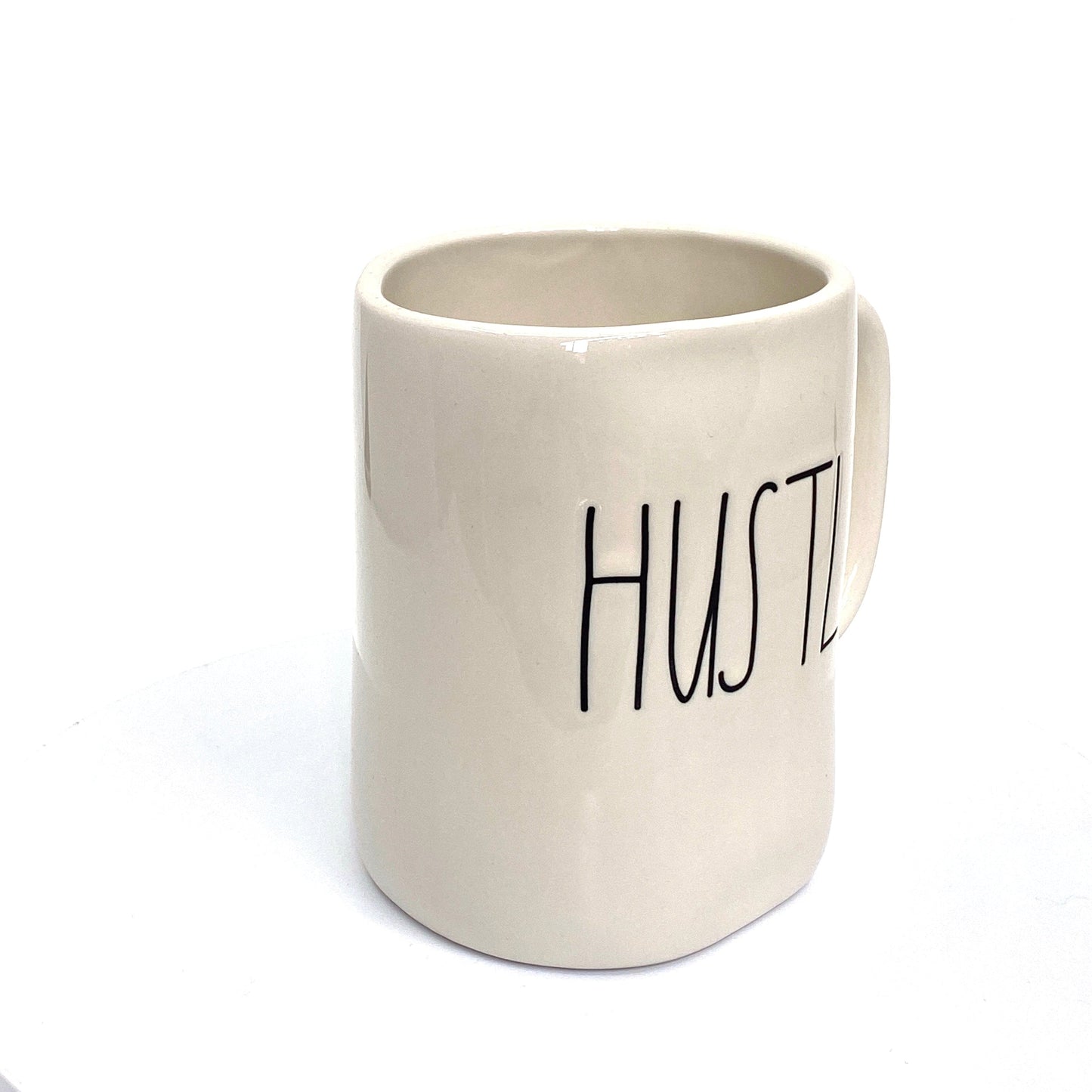 Rae Dunn Artisan Collection ‘HUSTLE’ Large Letter White Coffee Cup Mug By Magenta