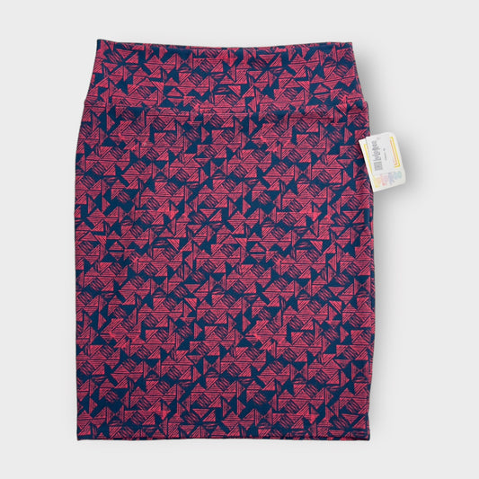 LuLaRoe Cassie Pencil Skirt | XL (18-20) | Pink/Blue Geometric | NWT