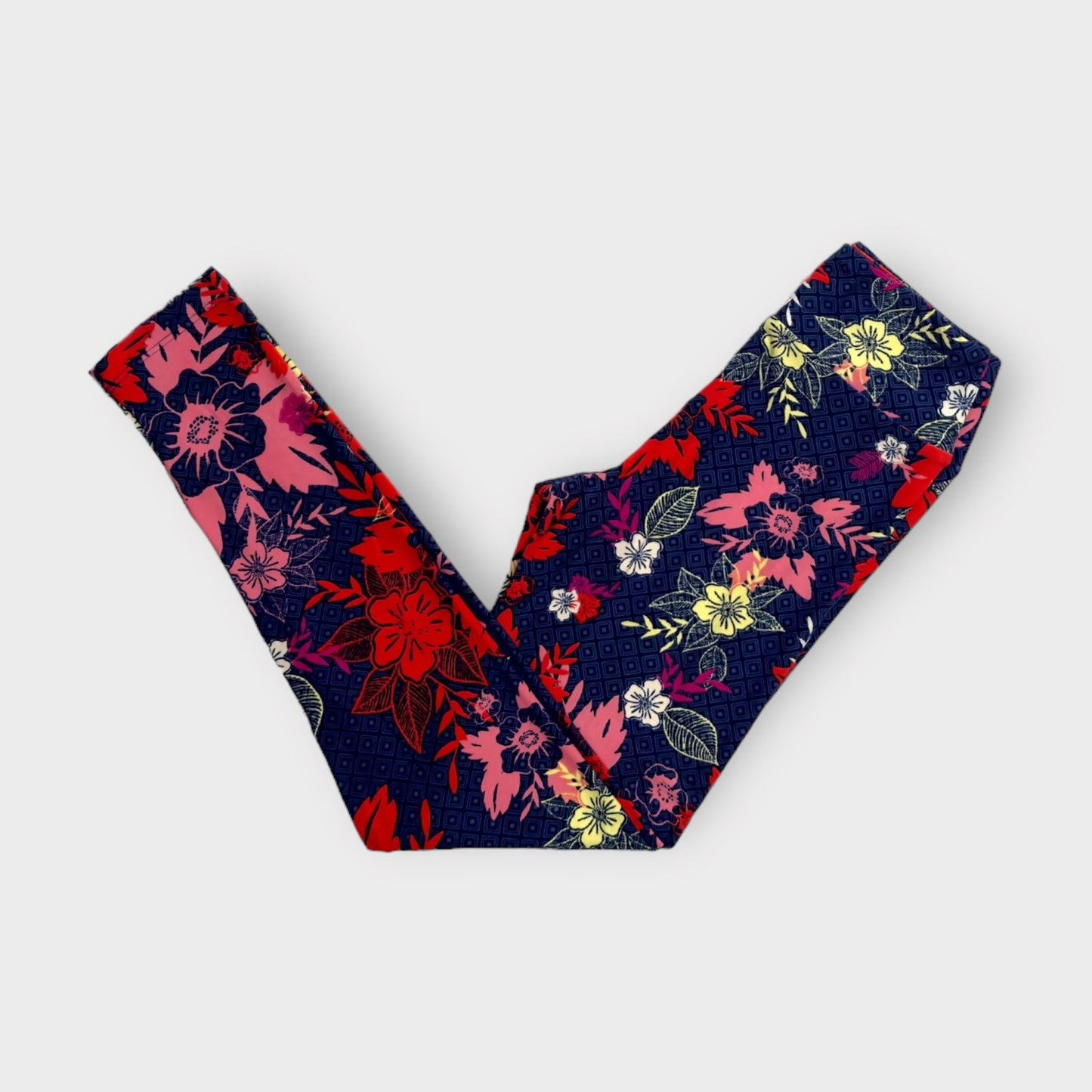 LuLaRoe Juniors Leggings | Tween (00-0) | Blue/Red Floral | Buttery Soft | New