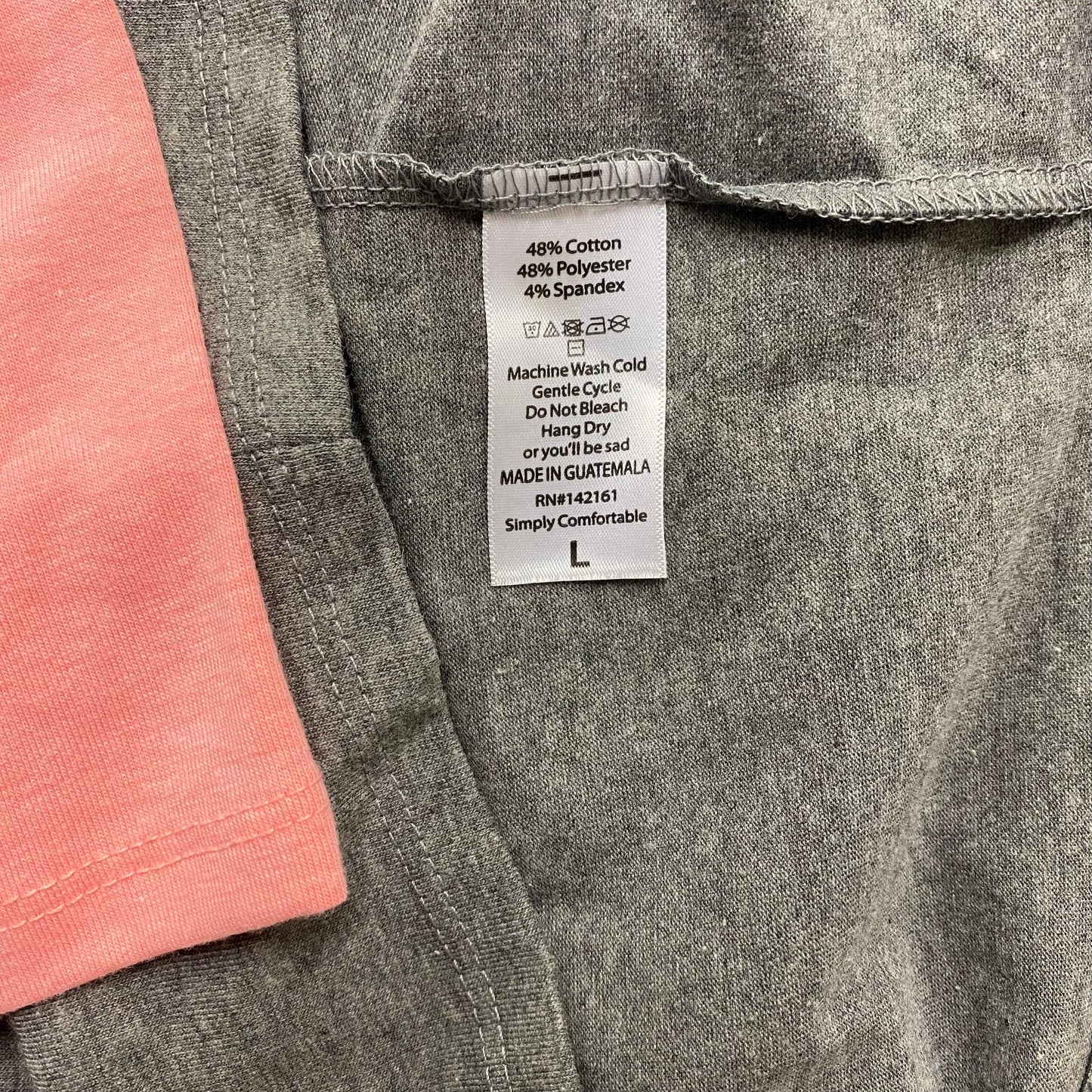 LuLaRoe Womens L Pink/Gray Julia Dress Scoop Neck ½ Sleeves NWT