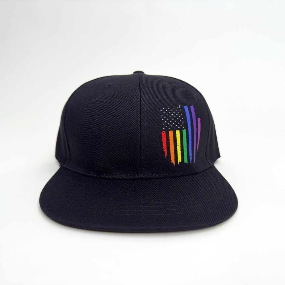 LGBTQ Pride (Rainbow) Flag Hat | OSFA | Black w/Logo | SnapBack | New | Generic