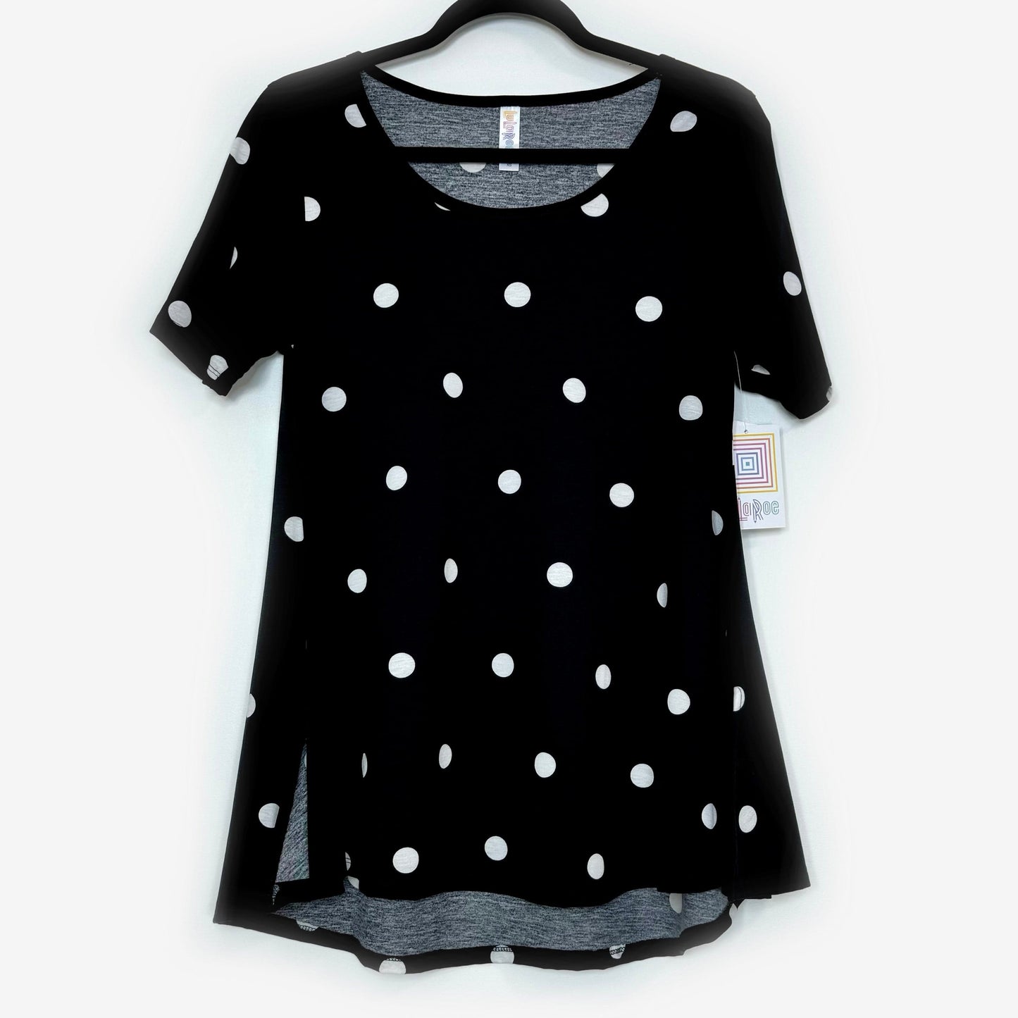 LuLaRoe Vault | Perfect T Swing Top | Size: XS (4-10) | Color: Black/White | Polka Dot | NWT