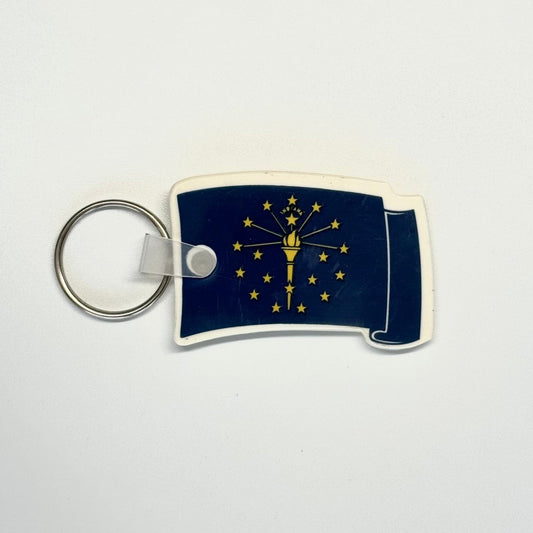Vintage ‘Indiana State Fair’ Flag Keychain Key Ring Rubber