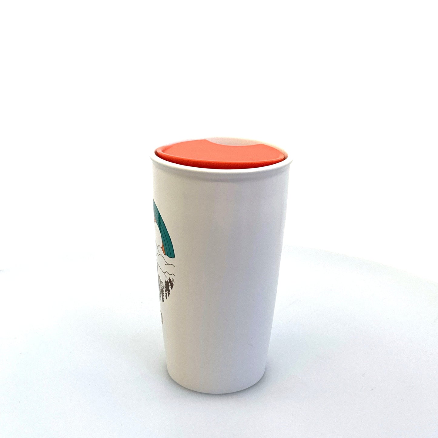 Starbucks | Denver Colorado Rainbow Mug w/Lid | Color: White/Orange | Size: 12 fl oz | Pre-Owned