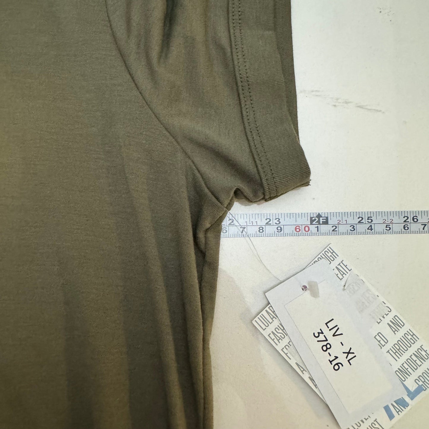 LuLaRoe | Liv T | XL (18-20) | Olive Green | ‘FOLLOW YOUR DREAMS’ | Cap Sleeves | NWT