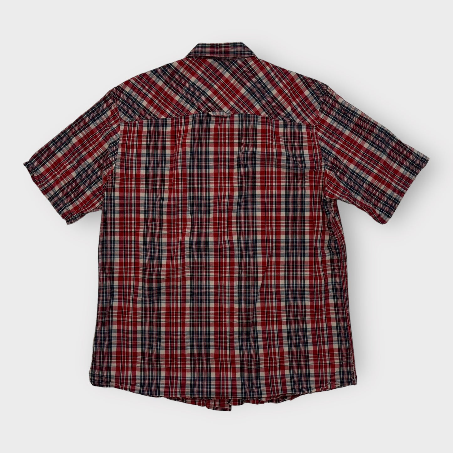 Pendleton Santiam S/s Button-Up Shirt | L | Red/White/Blue Plaid | Pre-Owned