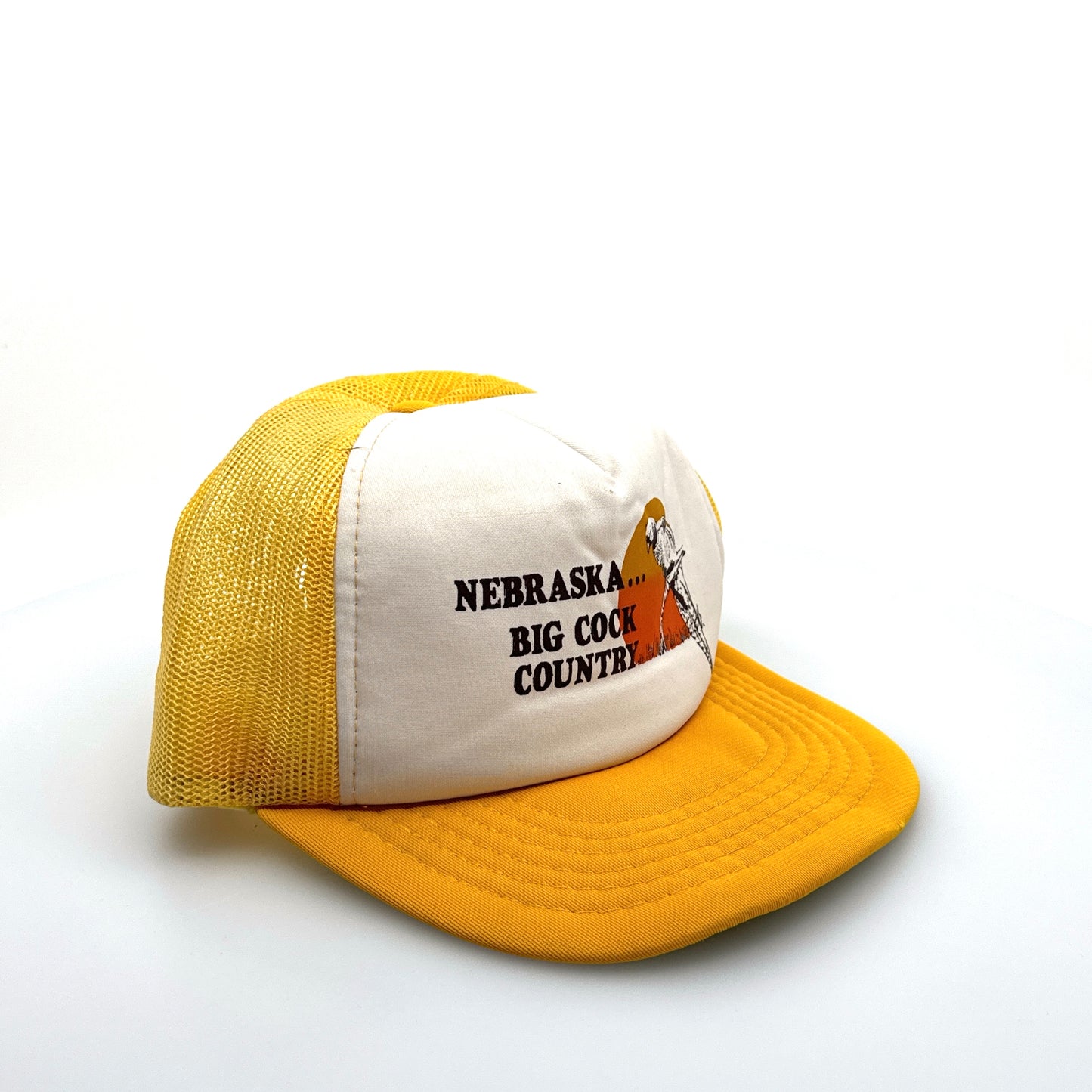 Nebraska | Big Cock Country | Vintage Trucker Hat | Yellow/White | Fair