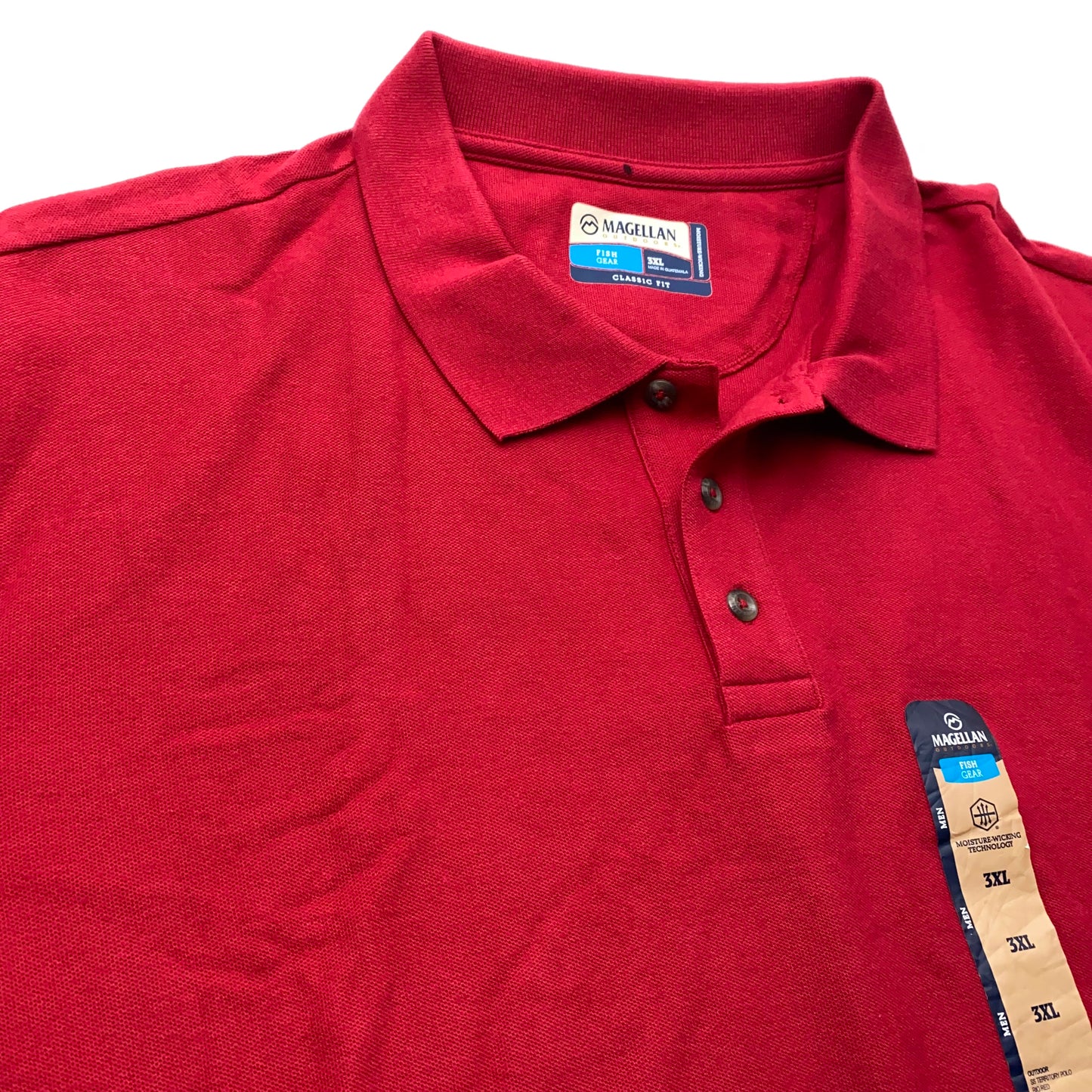 Magellan Men's Fish Gear Polo Shirt - Red - Size 3XL - Moisture-Wicking - New with Tags