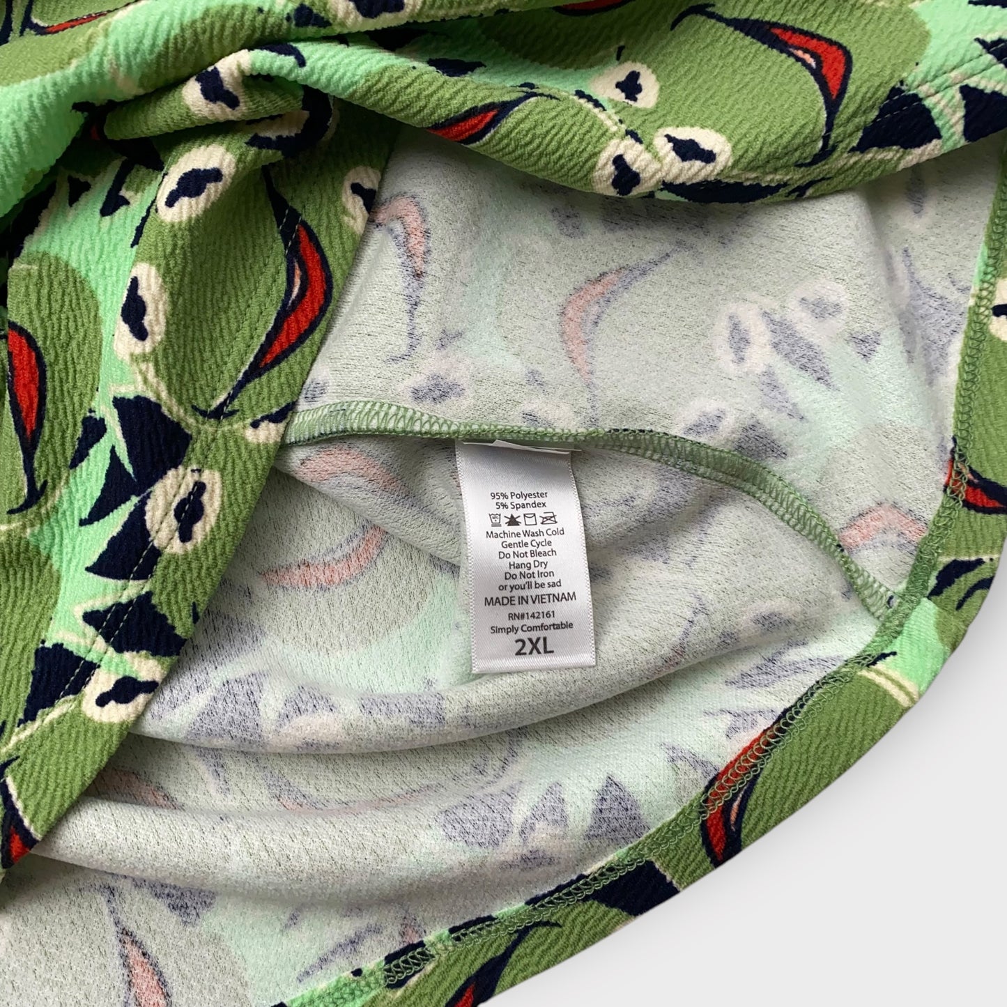 LuLaRoe Cassie Pencil Skirt - Green Kermit the Frog Pattern - Size 2XL (20-22) - NWT