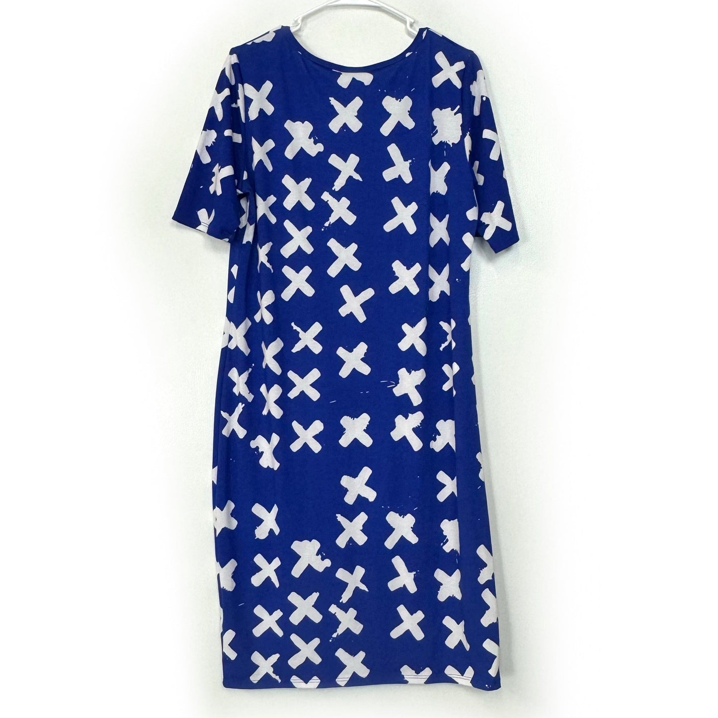 LuLaRoe Julia Bodycon Dress | XL (16-18) | Blue/White | Floral | Pre-Owned