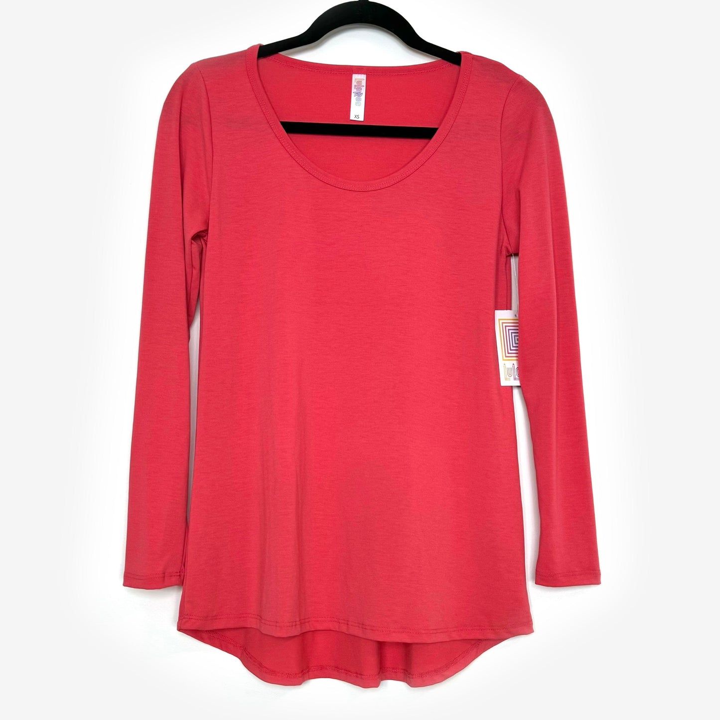 LuLaRoe Vault | Lynnae High-Low L/s Top | Size: XS (2-4) | Candy Red | Solid | NWT