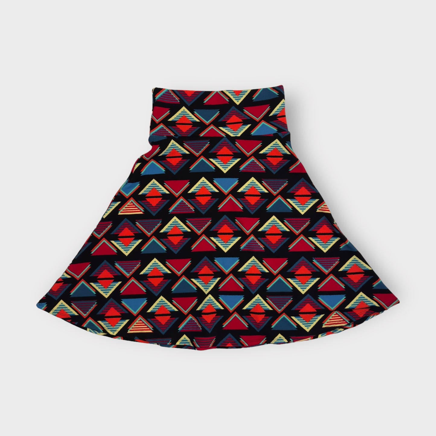 LuLaRoe Azure A-Line Skirt | M (6-8) | Black/Multicolor Geometric | NWT