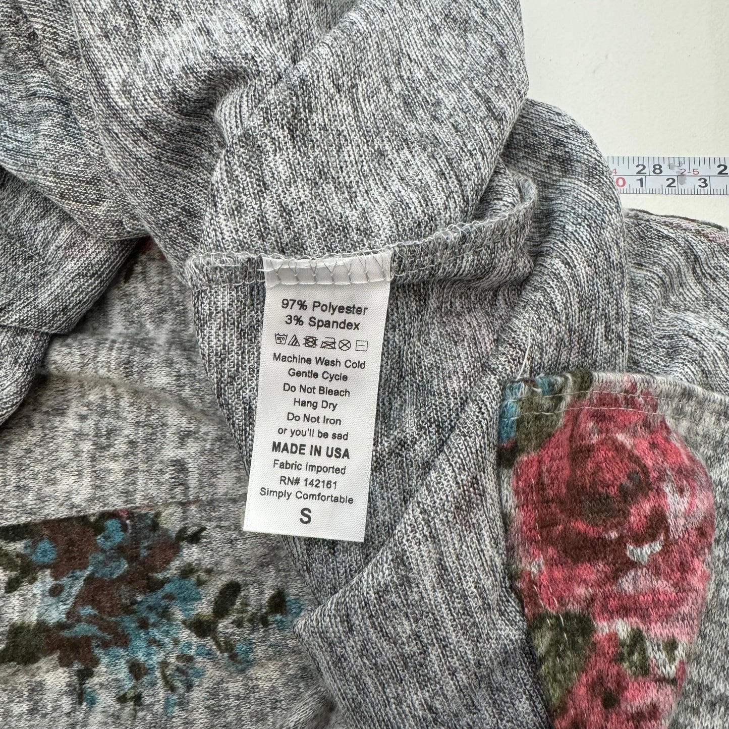 LuLaRoe | Sarah L/s Cardigan Sweater | Size: S (6-10) | Light Gray | Heathered/Floral | NWT