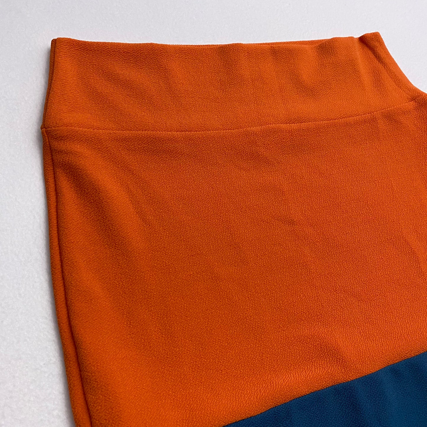 LuLaRoe Cassie Pencil Skirt | XL (18-20) | Orange/Blue Colorblock | NWT