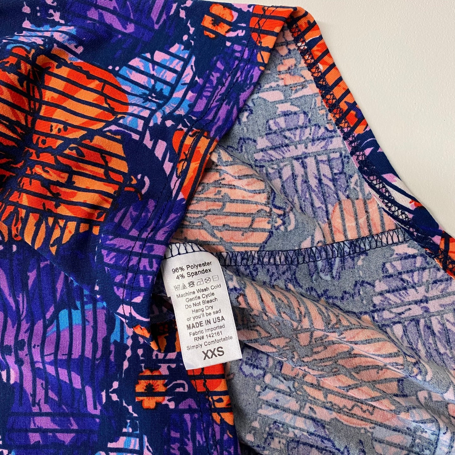 LuLaRoe Womens Size XXS Orange/Blue Floral IRMA S/s Top NWT