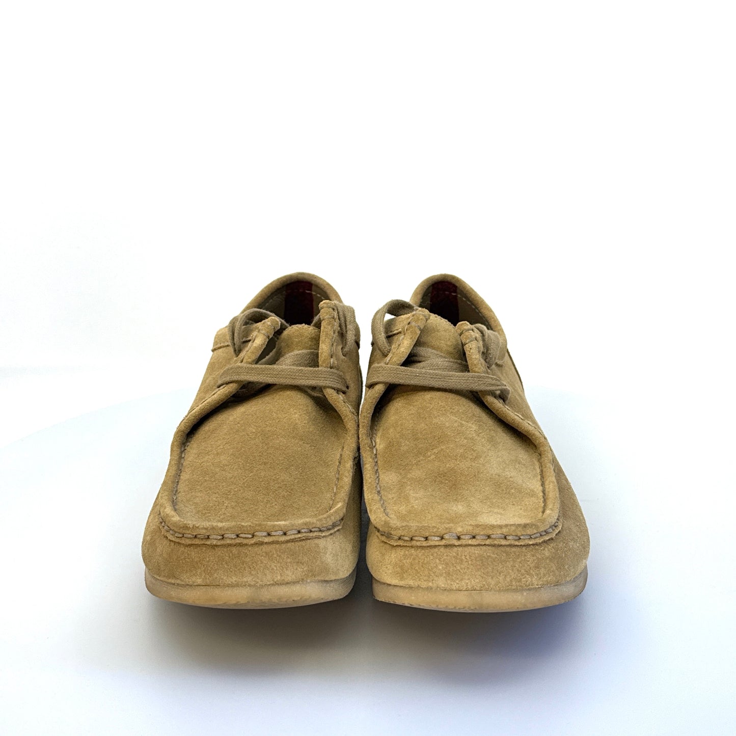 Clarks | Mens Wallabee Low Oak Hairy Shoes | Color: Beige | Size: 12M | Pre-Owned