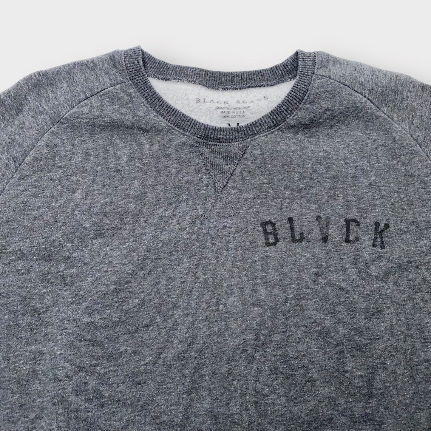 Black Scale Men's Gray Pullover Sweatshirt - Size M - Crew Neck Short Sleeve