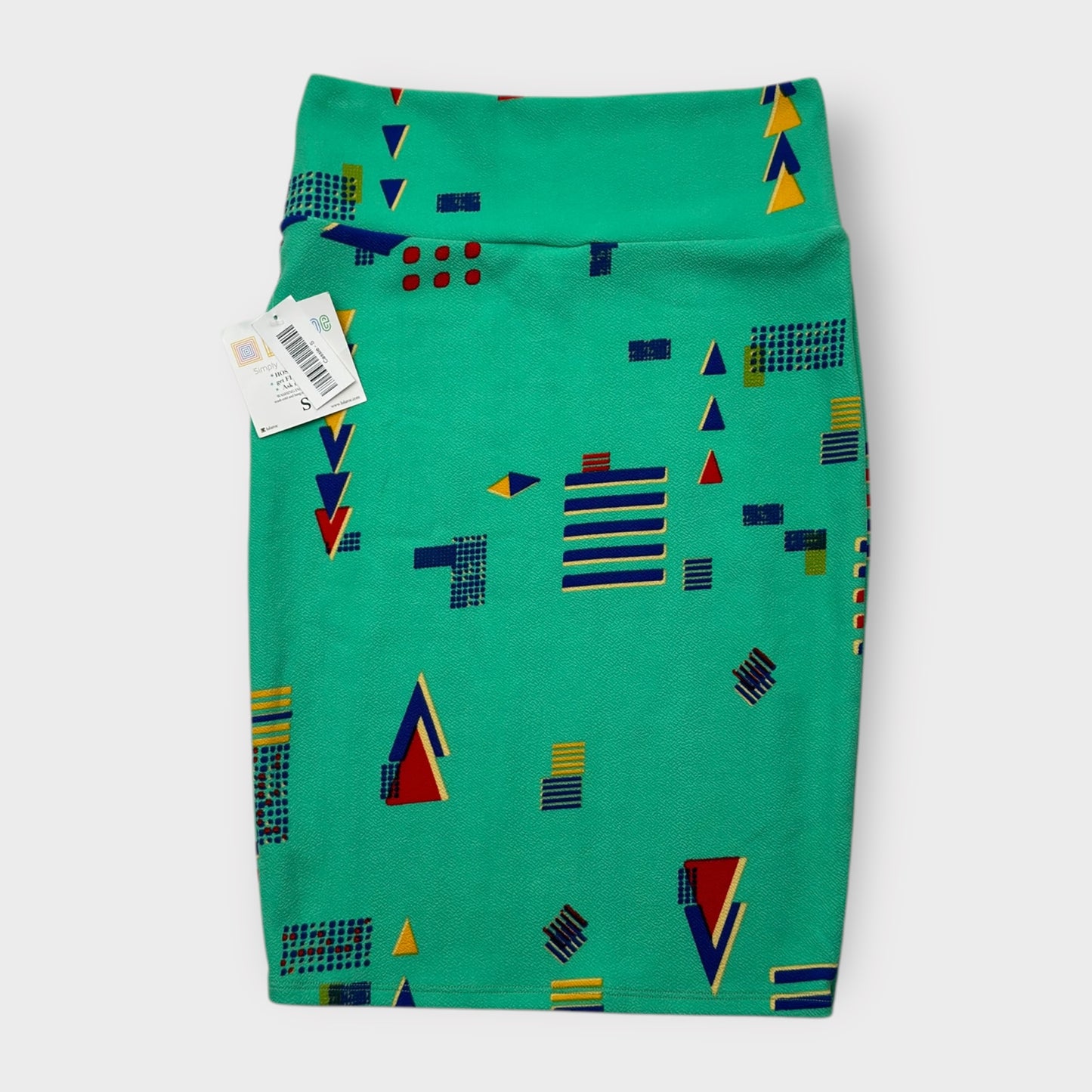 LuLaRoe Cassie Pencil Skirt - Green Geometric - Women's S (4-6) - NWT