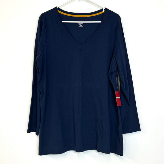 AVENUE | Womens L/s V-Neck Everyday T-Shirt | Size: 18/20 | Color: Blue | NWT -  | Buy at Parsimony Shoppes