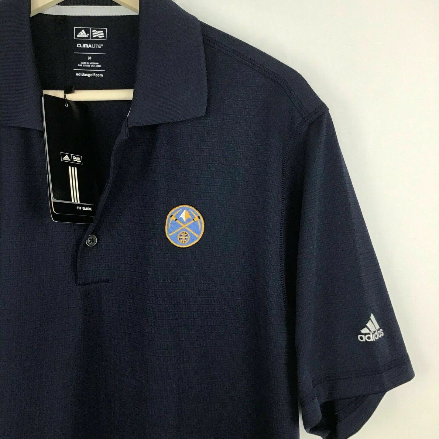 Adidas Climalite Mens Size M Polo Golf Logo Basketball Denver Nuggets Collar Short Sleeve Polyester -  | Buy at Parsimony Shoppes