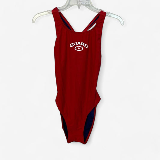 Adoretex Women's Guard Wide Strap One-Piece Swimsuit - Red, Size 34