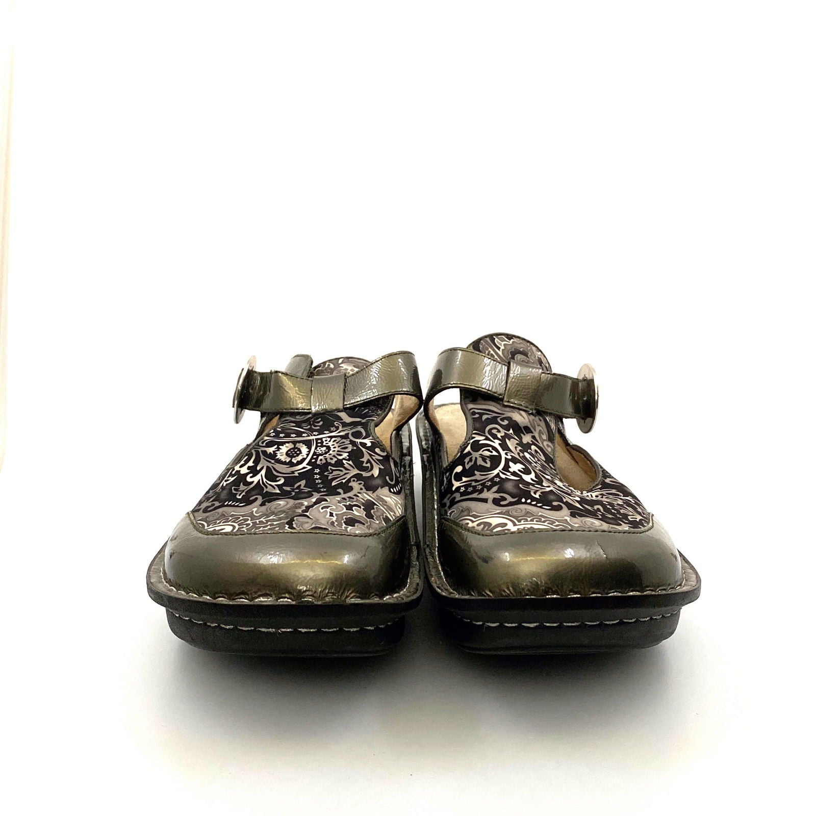 Alegria Womens Size 9 Gunmetal Gray Paisley Open-Back Clog -  | Buy at Parsimony Shoppes