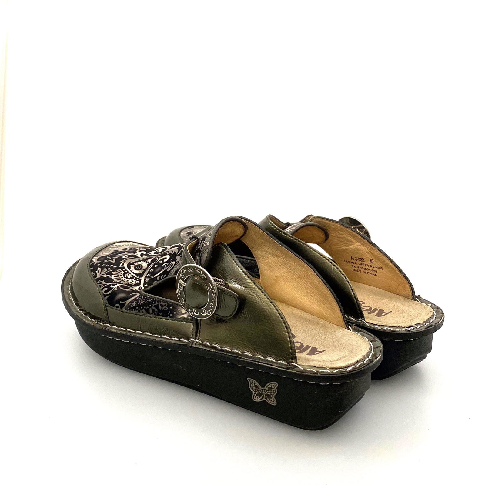 Alegria Womens Size 9 Gunmetal Gray Paisley Open-Back Clog -  | Buy at Parsimony Shoppes