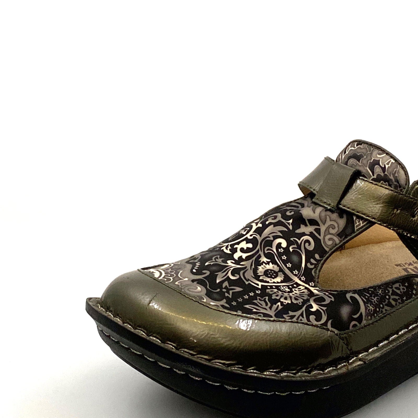 Alegria Womens Size 9 Gunmetal Gray Paisley Open-Back Clog -  | Buy at Parsimony Shoppes