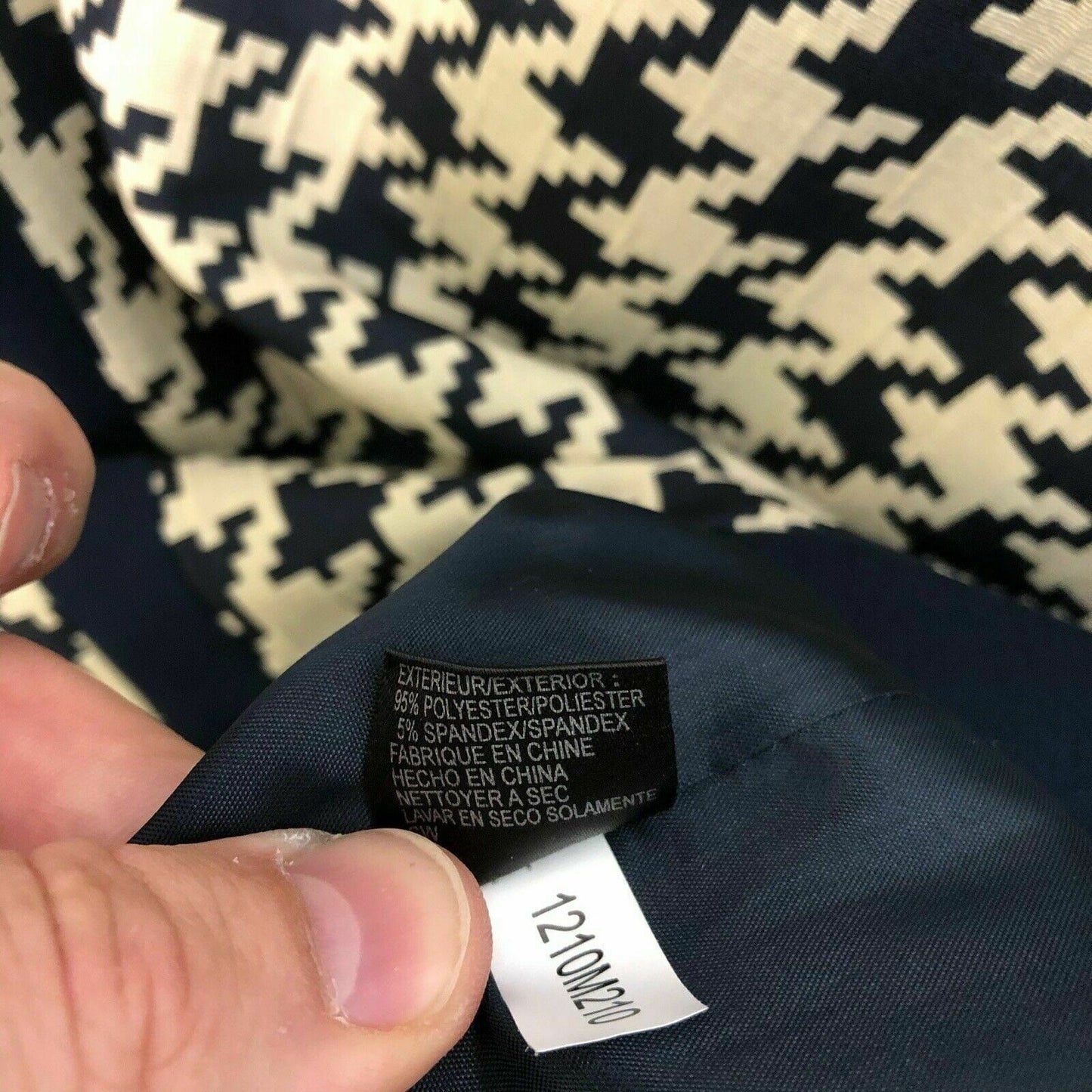 Alex Marie Women Size 16 Dress Beige Blue Houndstooth Knee Length -  | Buy at Parsimony Shoppes