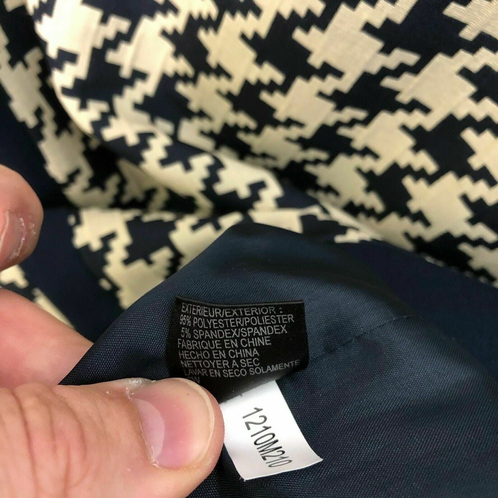 Alex Marie Women Size 16 Dress Beige Blue Houndstooth Knee Length -  | Buy at Parsimony Shoppes