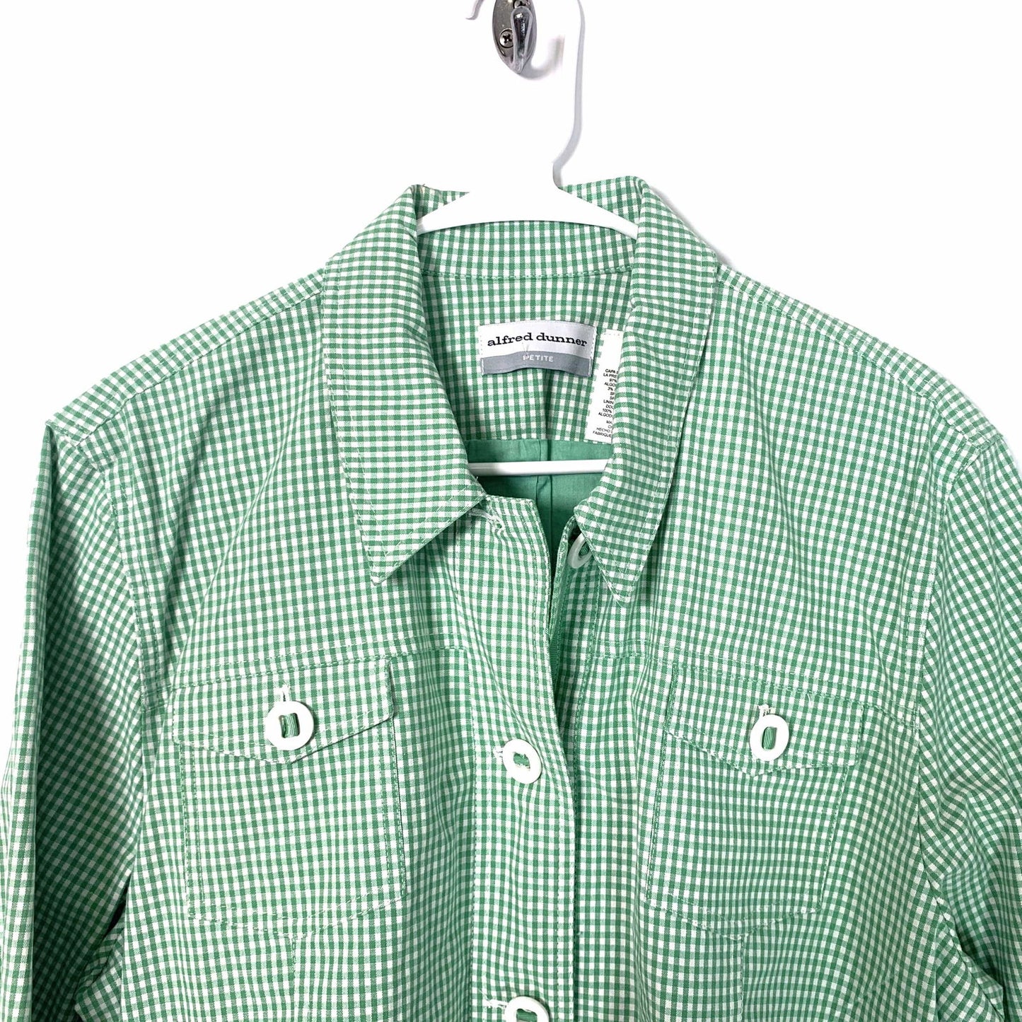 Alfred Dunner Womens Petite Jacket 18P Green Check “Just Checking” -  | Buy at Parsimony Shoppes
