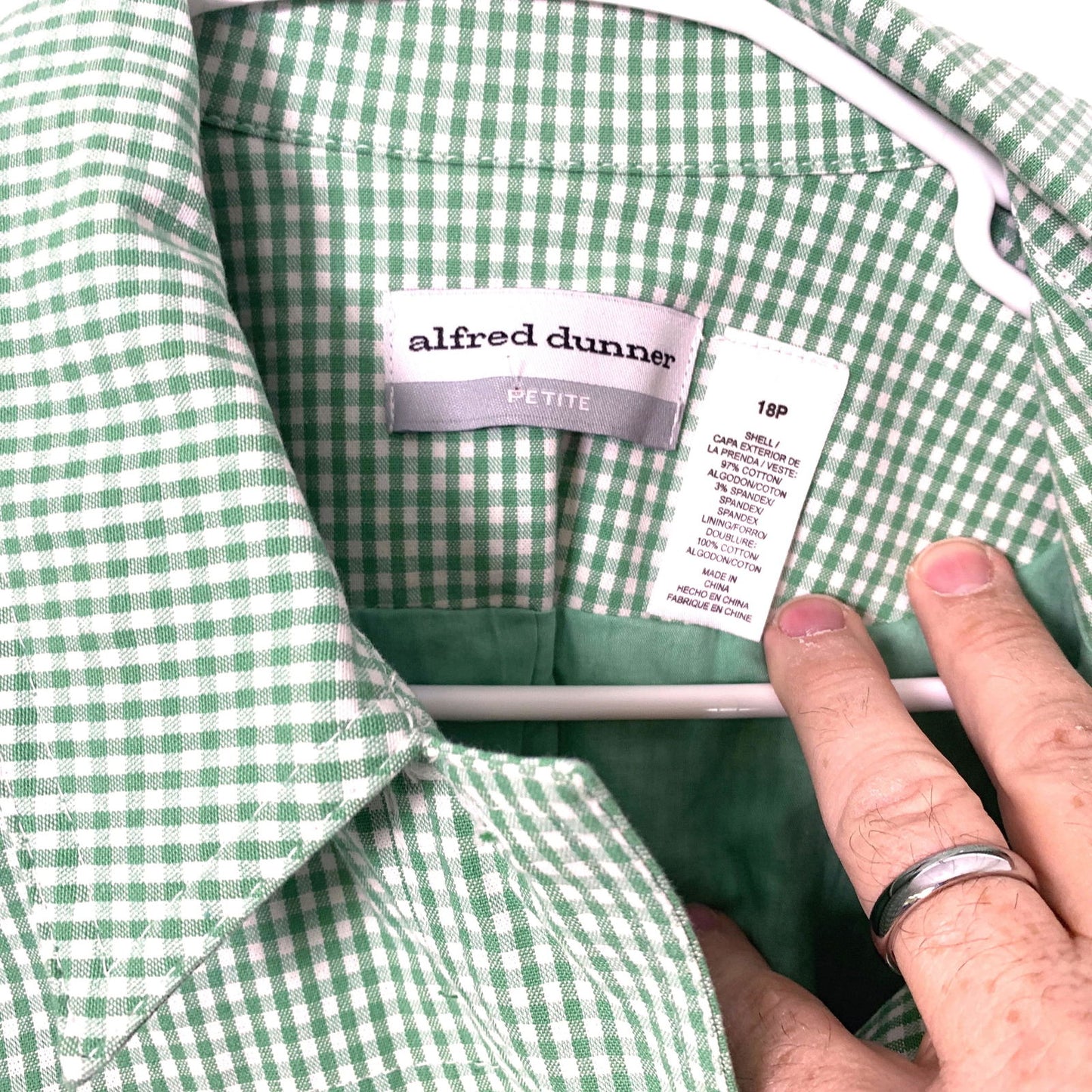 Alfred Dunner Womens Petite Jacket 18P Green Check “Just Checking” -  | Buy at Parsimony Shoppes